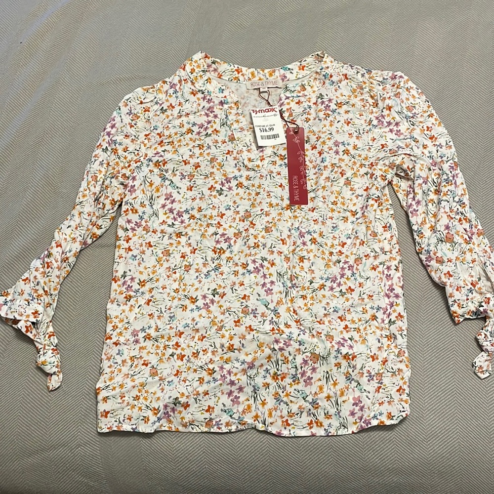 Rose & Thyme Floral Blouse XS